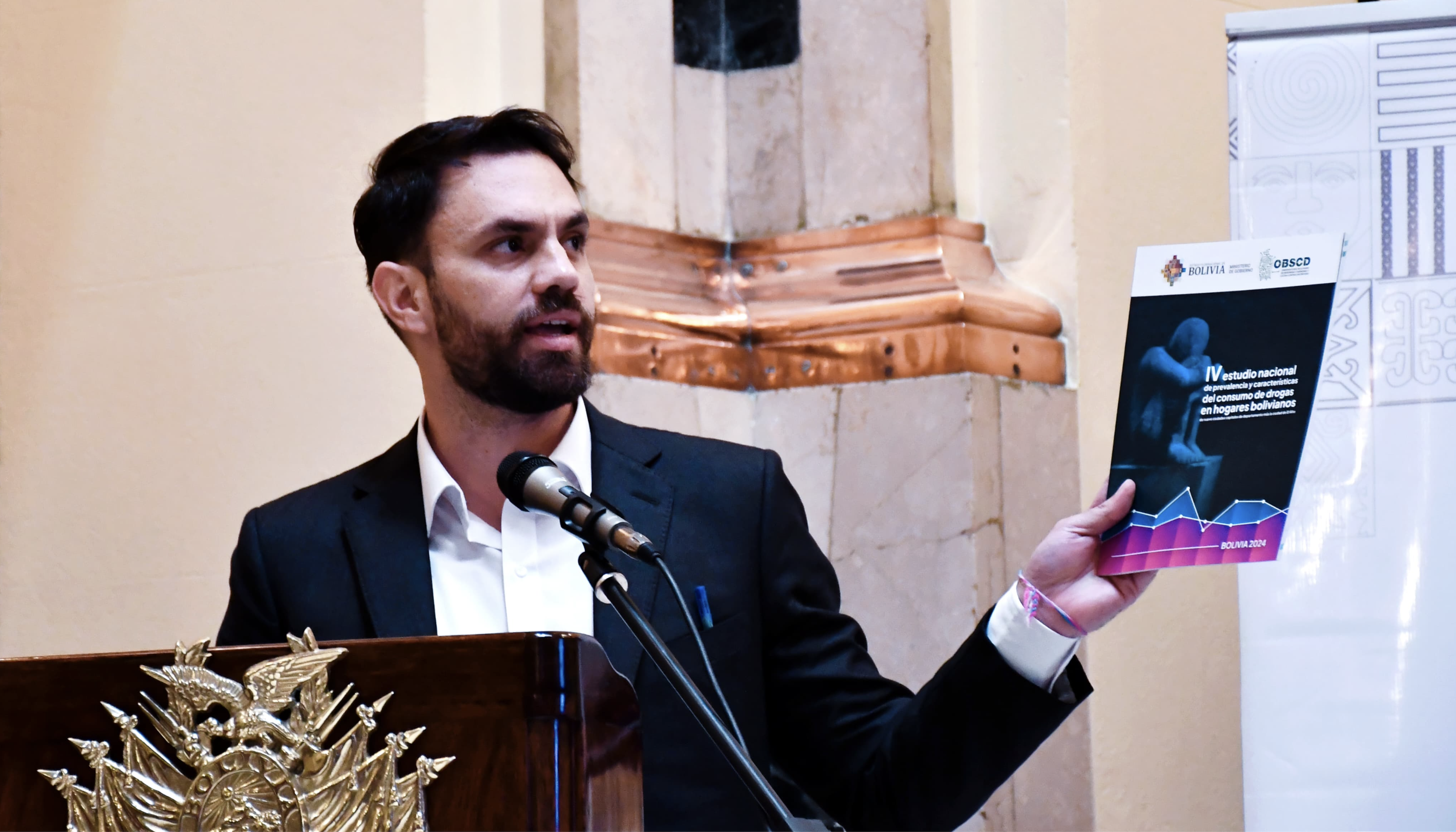 El ministro de Gobierno, Eduardo del Castillo expuso los hallazgos más importantes del estudio presentado.